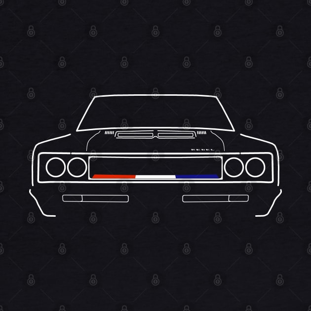 AMC Rebel The Machine 1970 classic muscle car white outline graphic by soitwouldseem